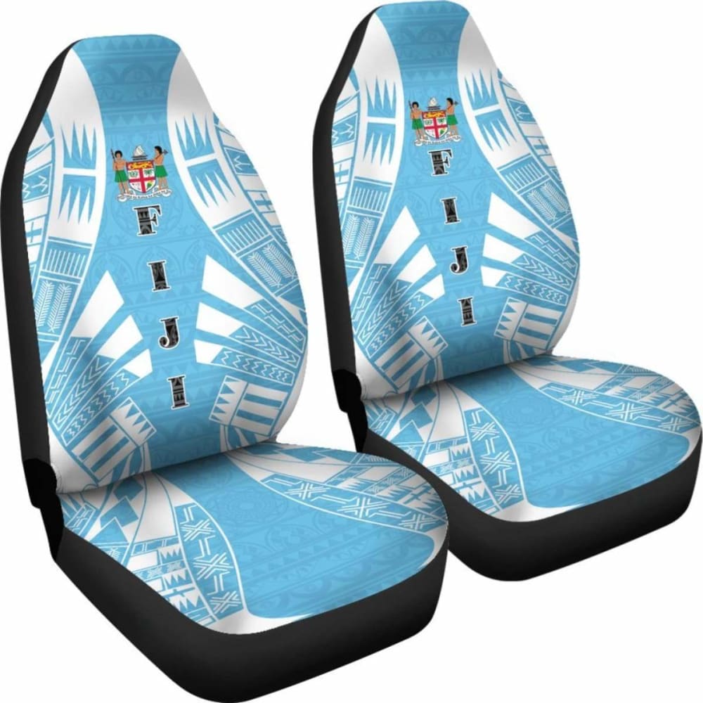 Fiji Car Seat Covers - Fiji Coat Of Arms Polynesian Tattoo Flag - 9 174914 - YourCarButBetter