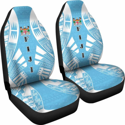 Fiji Car Seat Covers - Fiji Coat Of Arms Polynesian Tattoo Flag - 9 174914 - YourCarButBetter