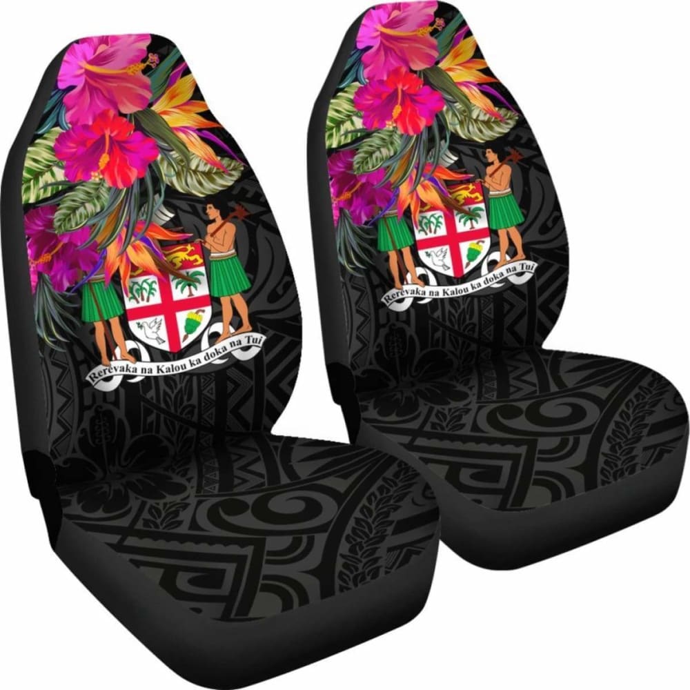 Fiji Car Seat Covers - Polynesian Hibiscus Pattern - 232125 - YourCarButBetter