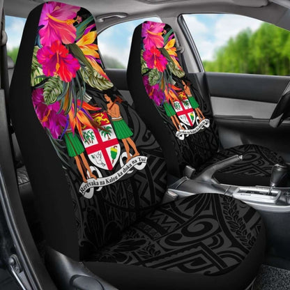 Fiji Car Seat Covers - Polynesian Hibiscus Pattern - 232125 - YourCarButBetter