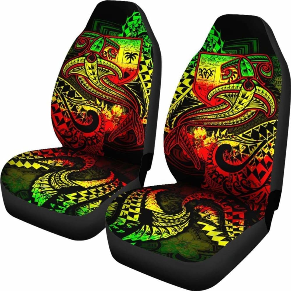 Fiji Car Seat Covers - Reggae Shark Polynesian Tattoo - 102802 - YourCarButBetter