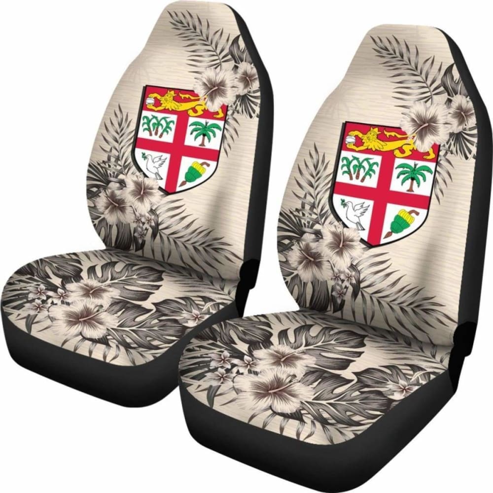 Fiji Car Seat Covers The Beige Hibiscus (Set Of Two) 7 232125 - YourCarButBetter