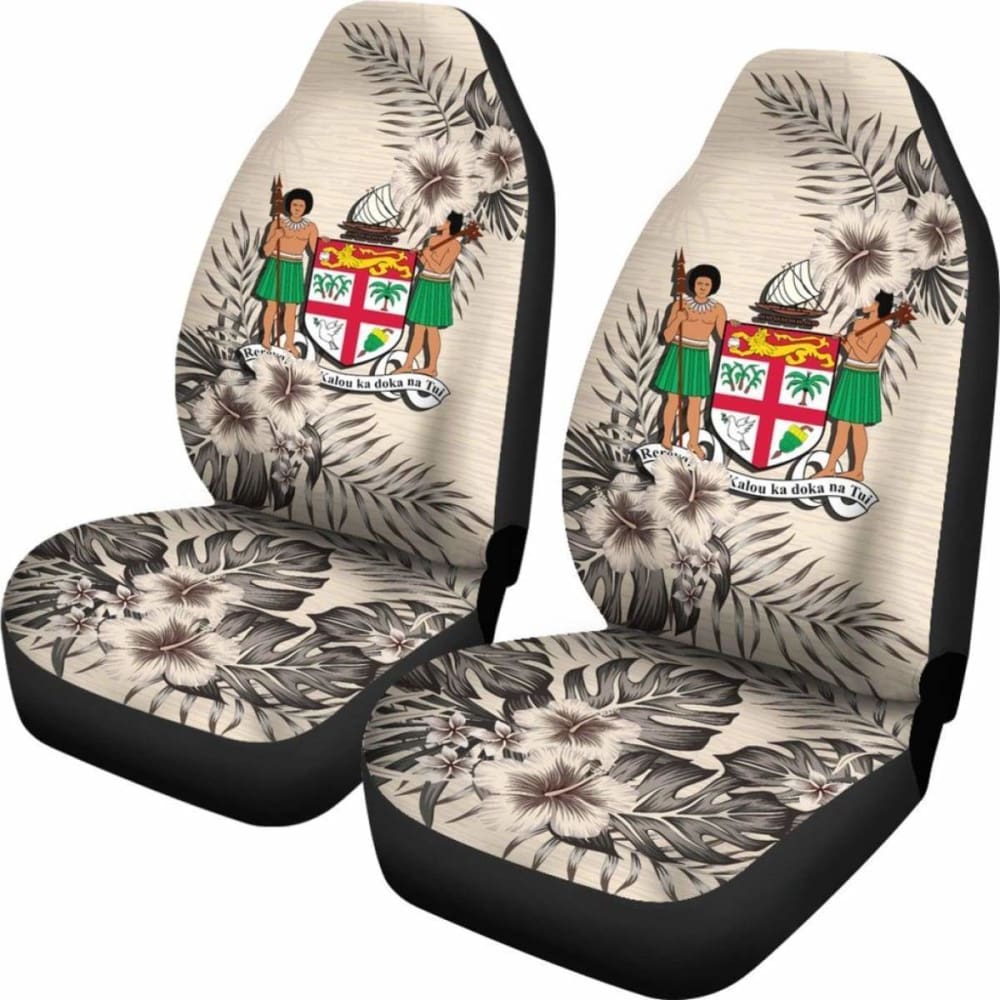 Fiji Car Seat Covers The Beige Hibiscus (Set Of Two) 7 232125 - YourCarButBetter