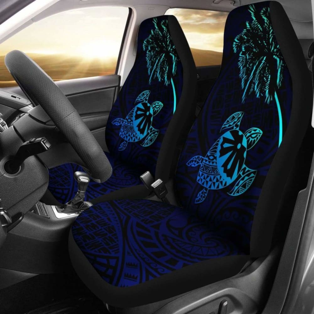 Fiji Islands Tapa Turtle Blue Car Seat Covers 091114 - YourCarButBetter