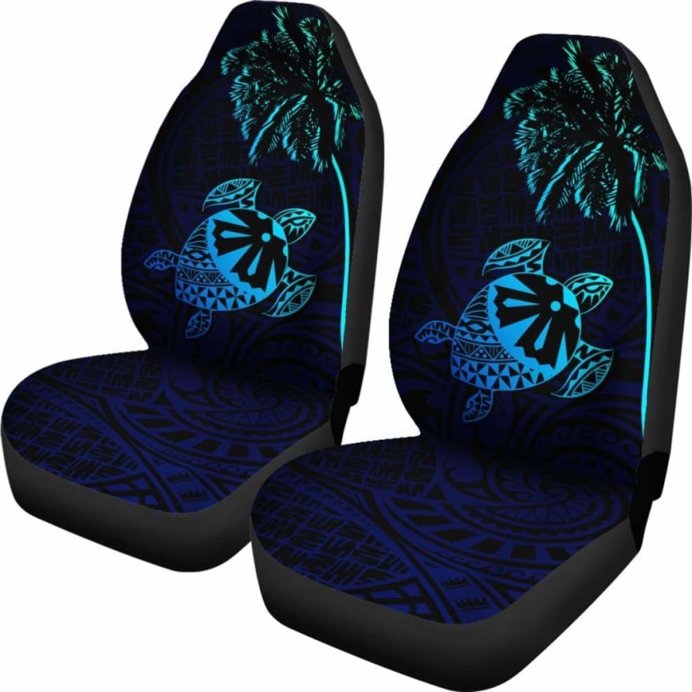 Fiji Islands Tapa Turtle Blue Car Seat Covers 091114 - YourCarButBetter