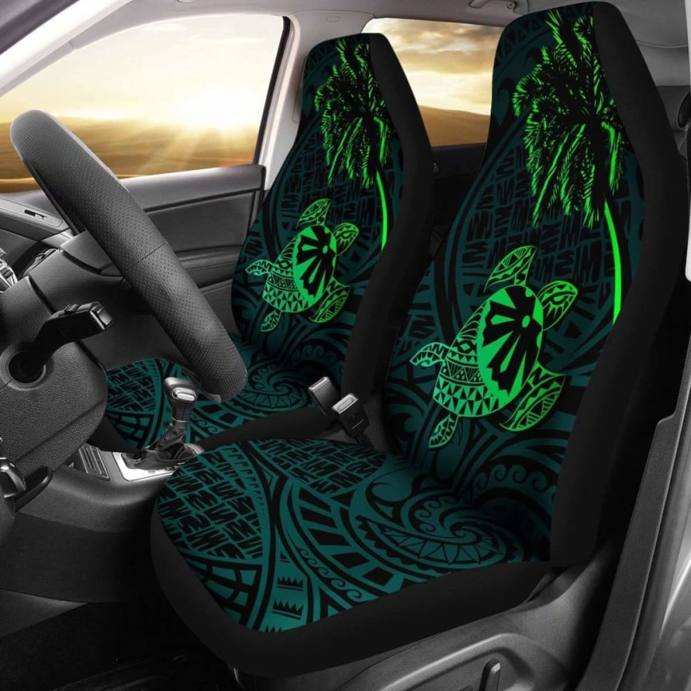 Fiji Islands Tapa Turtle Green Car Seat Covers 091114 - YourCarButBetter