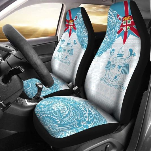 Fiji Polynesian Car Seat Covers - Fiji Flag With Coat Of Arms - 105905 - YourCarButBetter