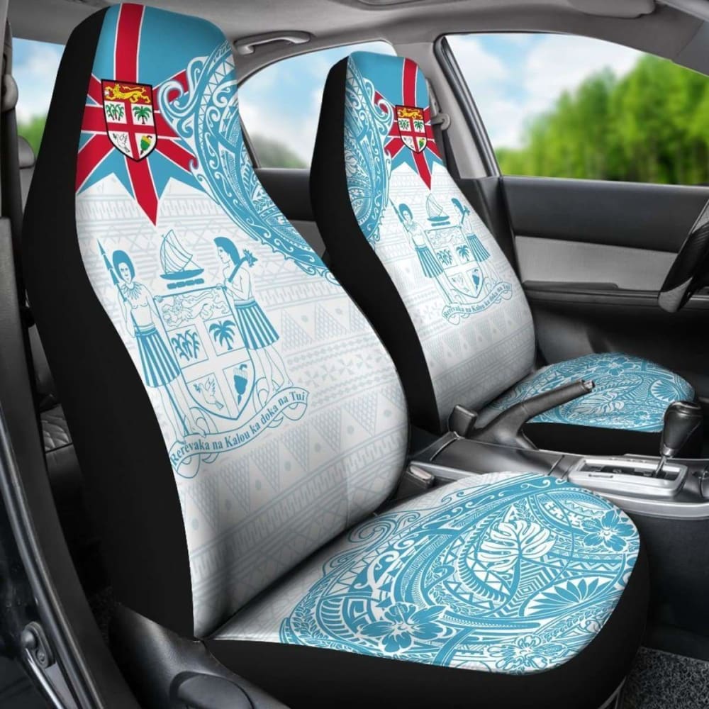 Fiji Polynesian Car Seat Covers - Fiji Flag With Coat Of Arms - 105905 - YourCarButBetter