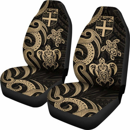 Fiji Polynesian Car Seat Covers - Gold Tentacle Turtle - 091114 - YourCarButBetter