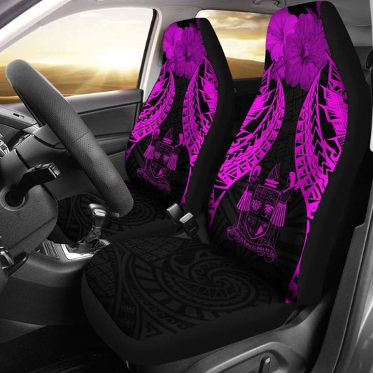 Fiji Polynesian Car Seat Covers Pride Seal And Hibiscus Pink - 232125 - YourCarButBetter