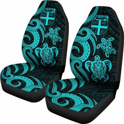 Fiji Polynesian Car Seat Covers - Turquoise Tentacle Turtle - 091114 - YourCarButBetter