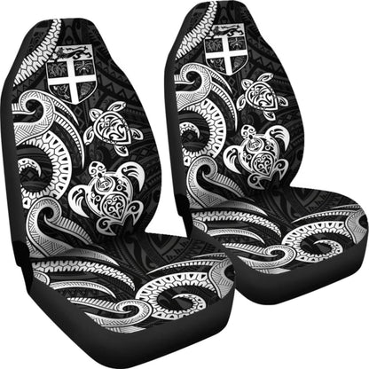 Fiji Polynesian Car Seat Covers - White Tentacle Turtle - 091114 - YourCarButBetter