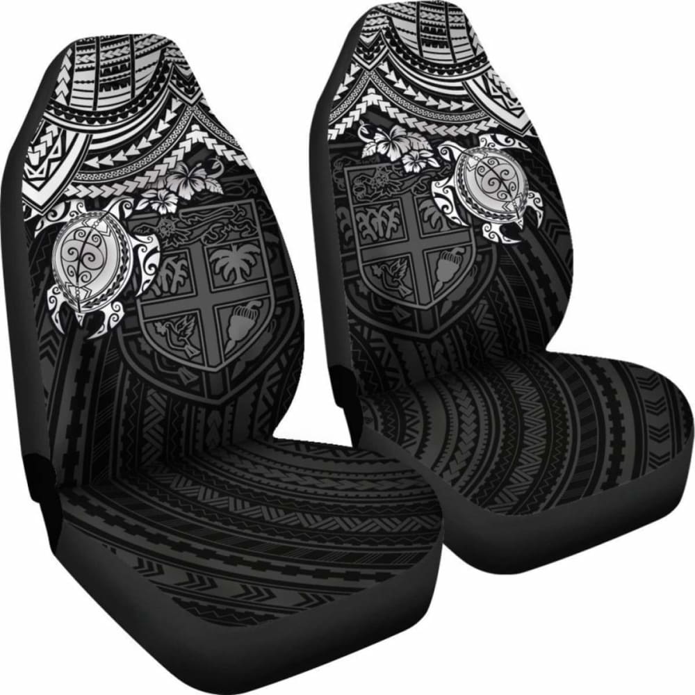 Fiji Polynesian Car Seat Covers White Turtle Amazing 091114 - YourCarButBetter