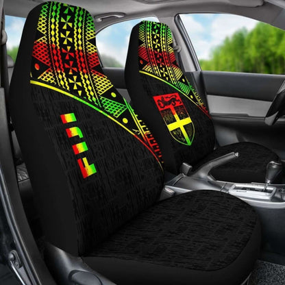 Fiji Tapa Car Seat Covers - Fiji Flag Polynesian Reggae Curve - 105905 - YourCarButBetter