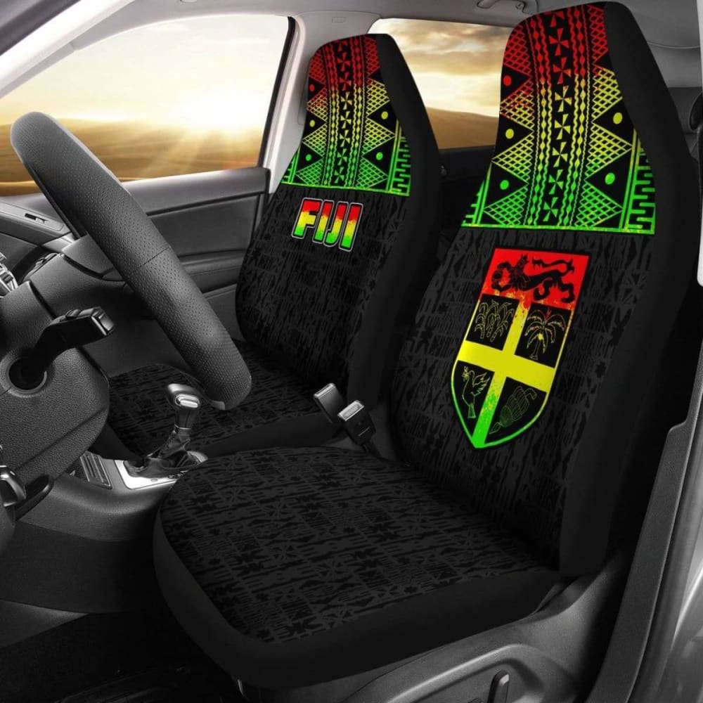 Fiji Tapa Car Seat Covers - Fiji Reggae Flag - 105905 - YourCarButBetter