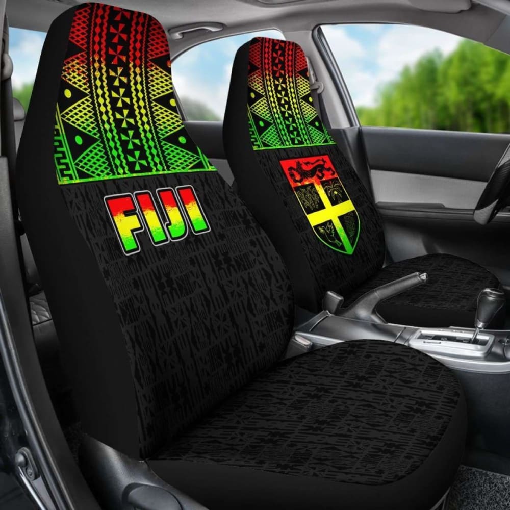 Fiji Tapa Car Seat Covers - Fiji Reggae Flag - 105905 - YourCarButBetter