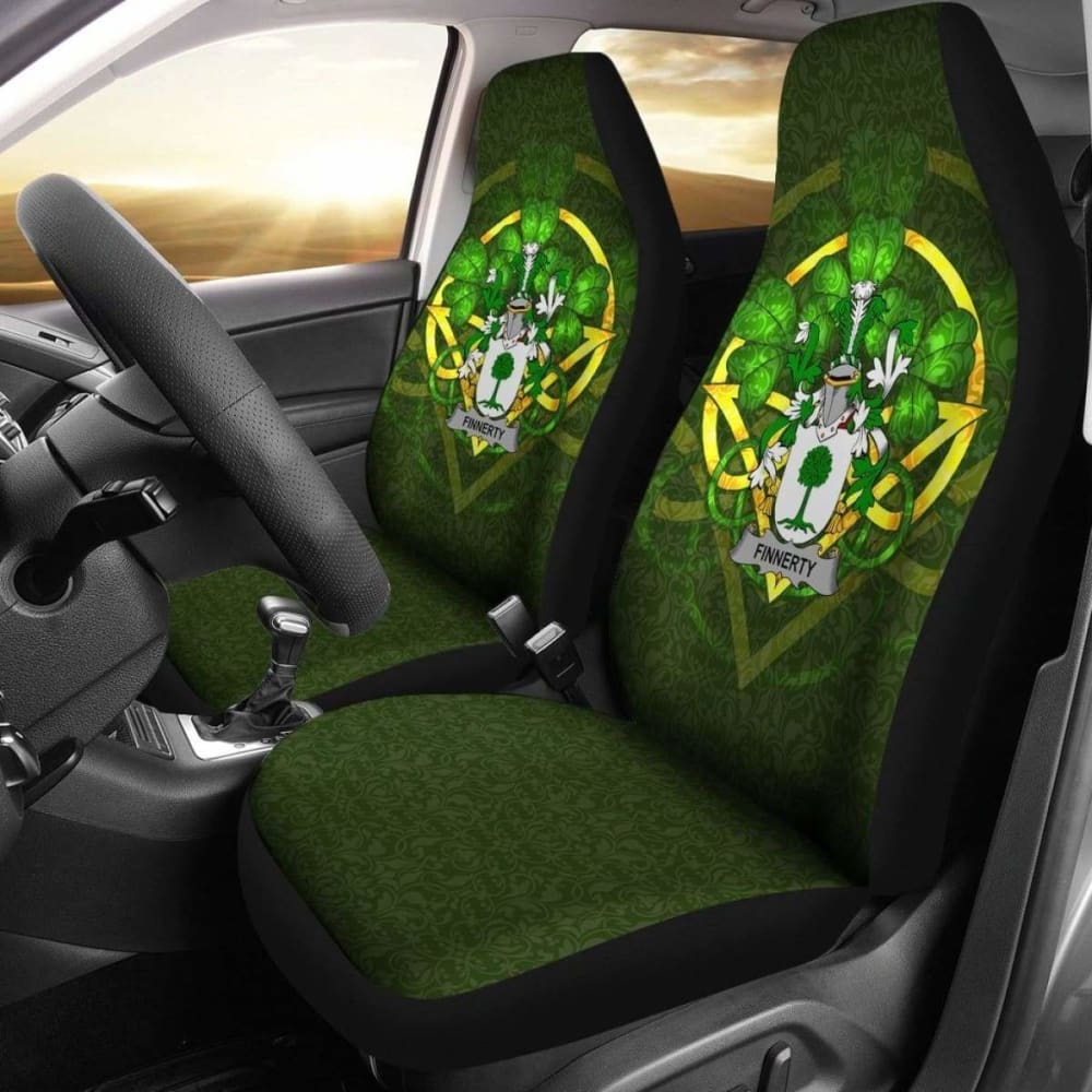 Finnerty Or O’Finaghty Ireland Car Seat Cover Celtic Shamrock (Set Of Two) 154230 - YourCarButBetter