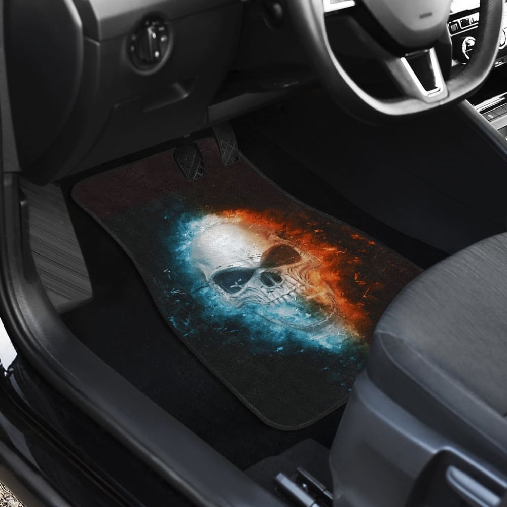 Fire and Ice Skull Car Floor Mats 210802