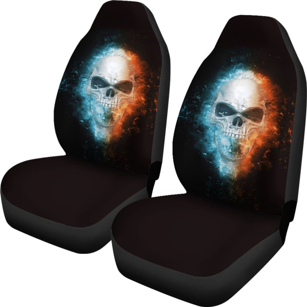 Fire and Ice Skull Car Seat Covers 210802