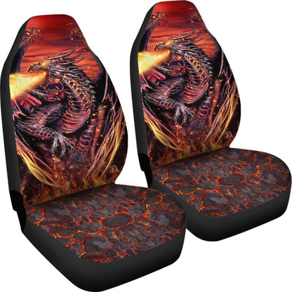 Fire Dragon Fighting Car Seat Covers 211502