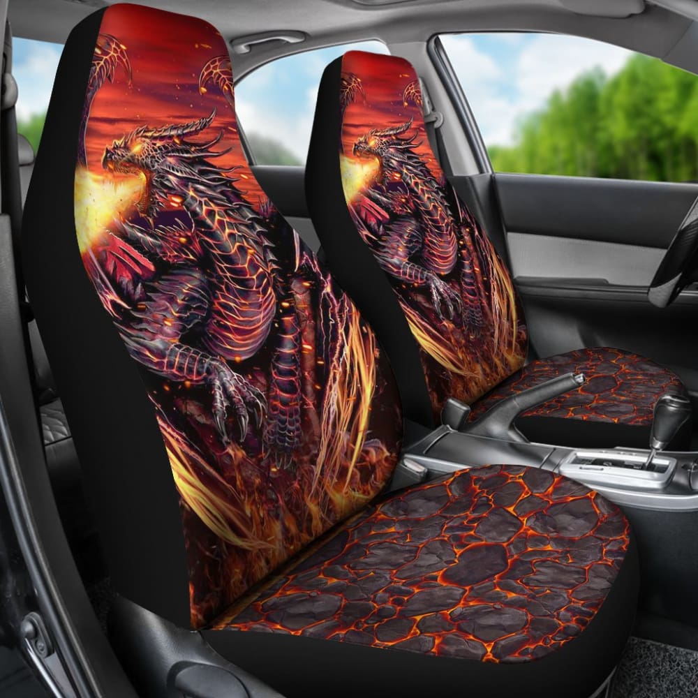 Fire Dragon Fighting Car Seat Covers 211502