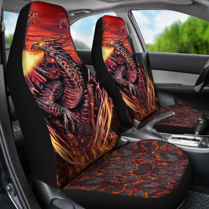 Fire Dragon Fighting Car Seat Covers 211502