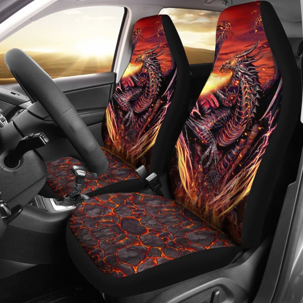 Fire Dragon Fighting Car Seat Covers 211502