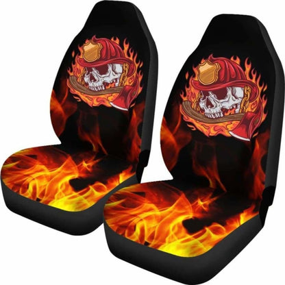 Fire Fighter Skull Car Seat Covers 101211