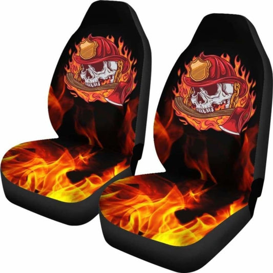 Fire Fighter Skull Car Seat Covers 101211