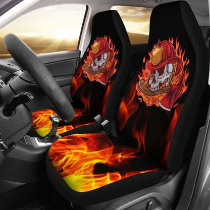 Fire Fighter Skull Car Seat Covers 101211