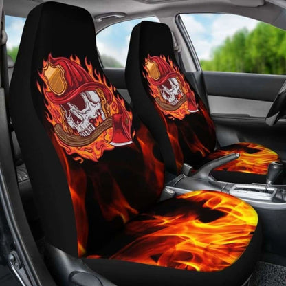 Fire Fighter Skull Car Seat Covers 101211