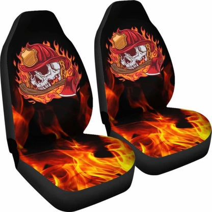 Fire Fighter Skull Car Seat Covers 101211