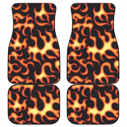 Fire Flame Dark Pattern Front And Back Car Mats 181703 - YourCarButBetter