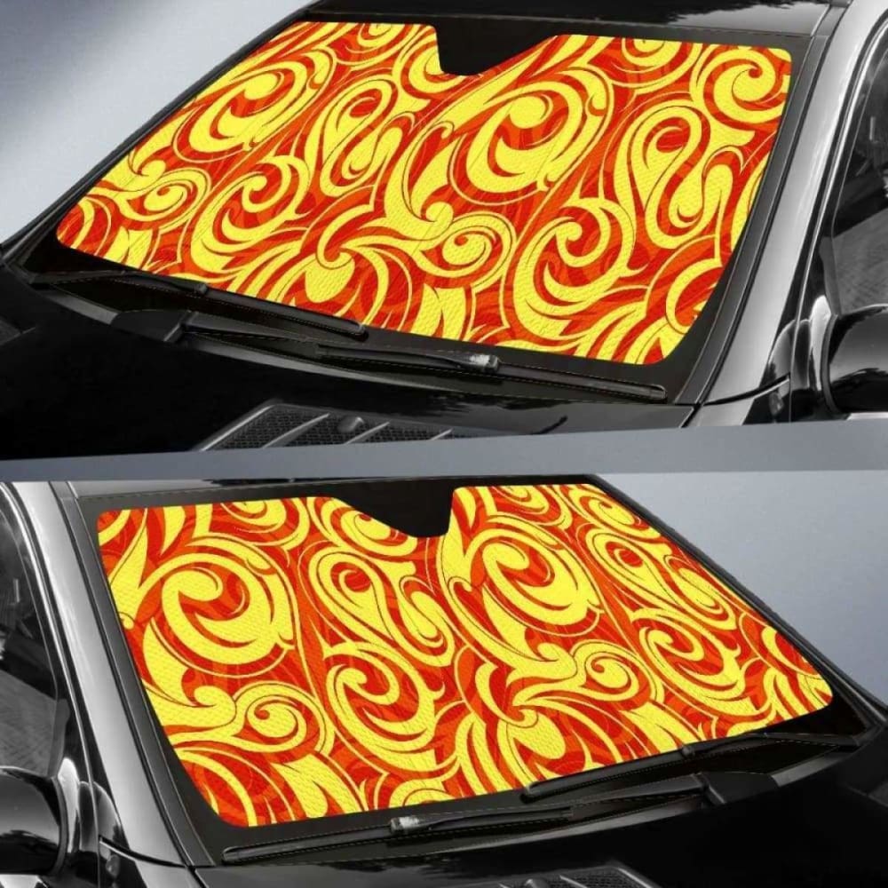 Fire Flame Design Pattern Car Auto Sun Shades 085424 - YourCarButBetter