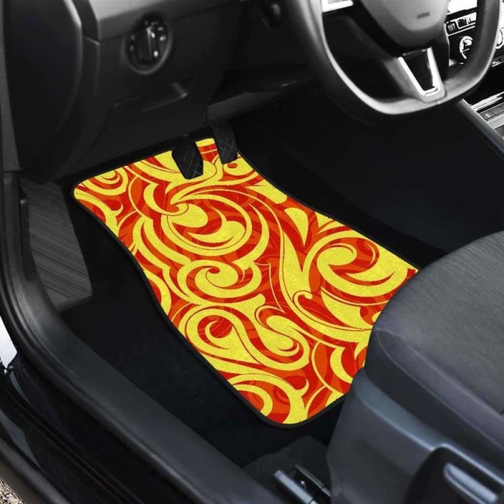 Fire Flame Design Pattern Front And Back Car Mats 181703 - YourCarButBetter