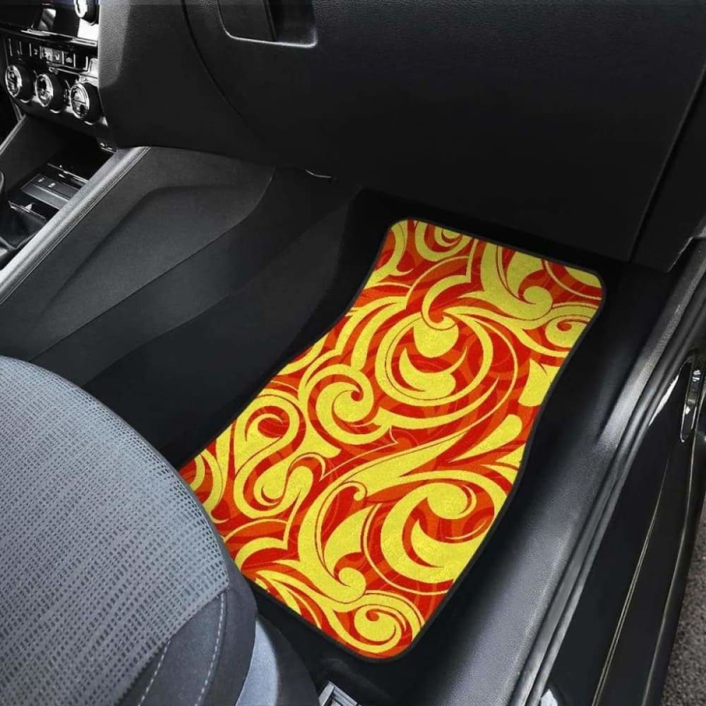 Fire Flame Design Pattern Front And Back Car Mats 181703 - YourCarButBetter