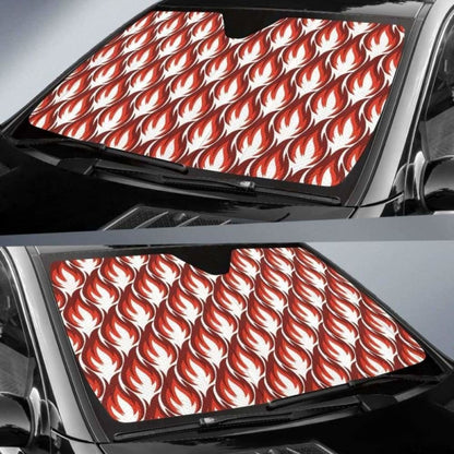 Fire Flame Symbol Design Pattern Car Auto Sun Shades 085424 - YourCarButBetter