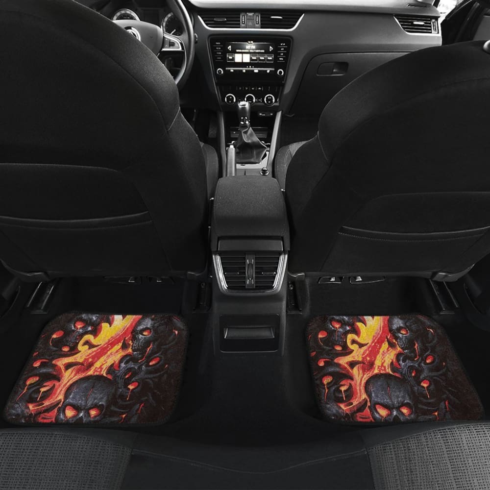 Fire Flaming Skull Car Mats 103131 - YourCarButBetter