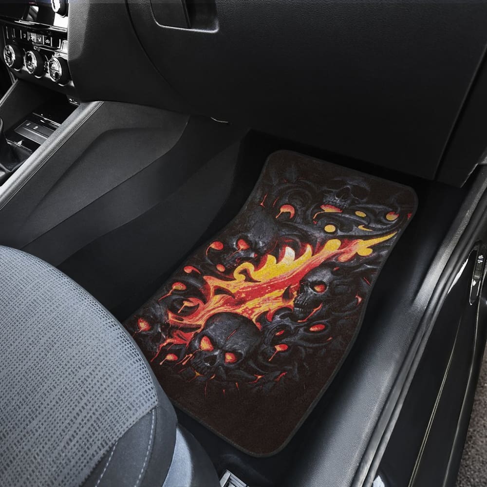 Fire Flaming Skull Car Mats 103131 - YourCarButBetter