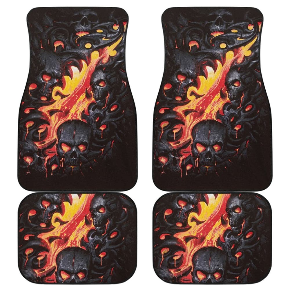 Fire Flaming Skull Car Mats 103131 - YourCarButBetter