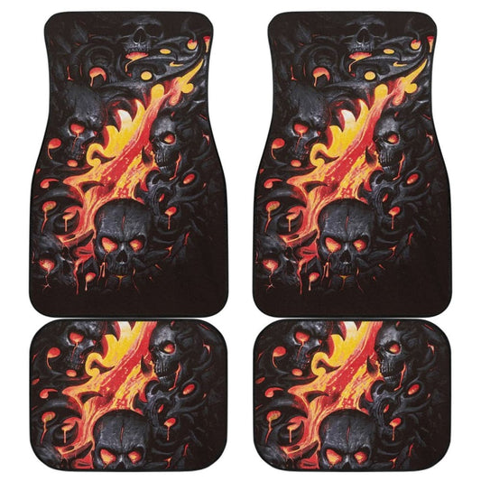 Fire Flaming Skull Car Mats 103131 - YourCarButBetter