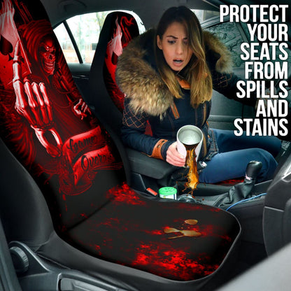 Fire Game Over Gothic Skull Grim Reaper Car Seat Covers 210201 - YourCarButBetter