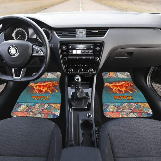 Fire Horse Vintage Mandala Car Floor Mats 210303