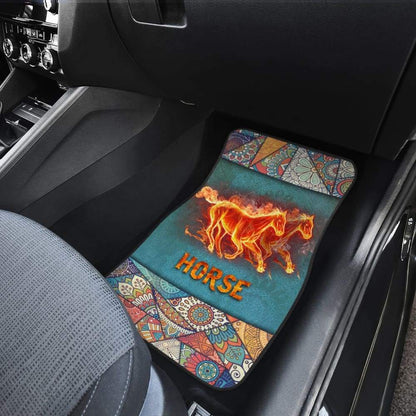 Fire Horse Vintage Mandala Car Floor Mats 210303