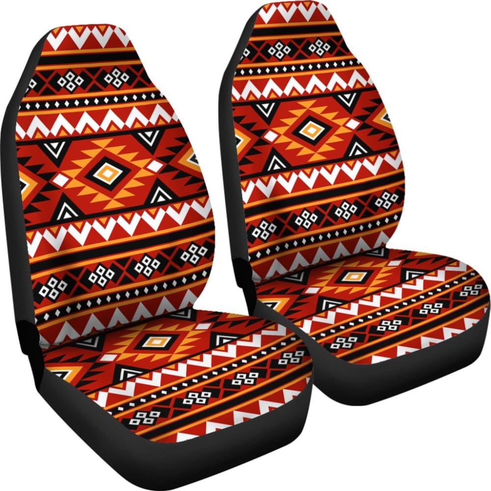 Fire Red Aztec Ajrak Car Seat Covers 174510 - YourCarButBetter