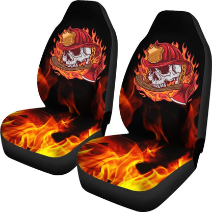 Fire Skull Car Seat Covers 101819 - YourCarButBetter