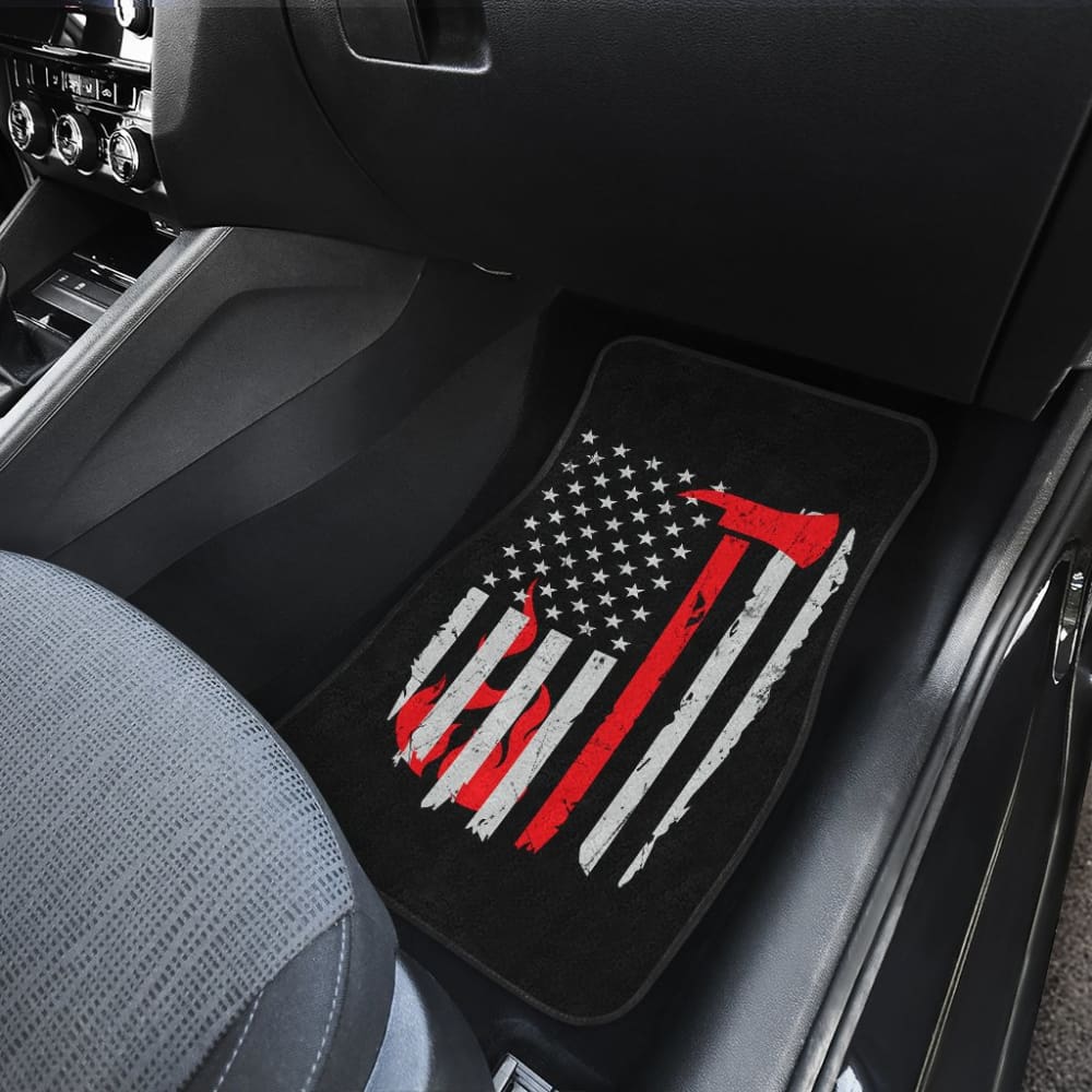 Firefighter American Flag Car Floor Mats Gift 212304 - YourCarButBetter