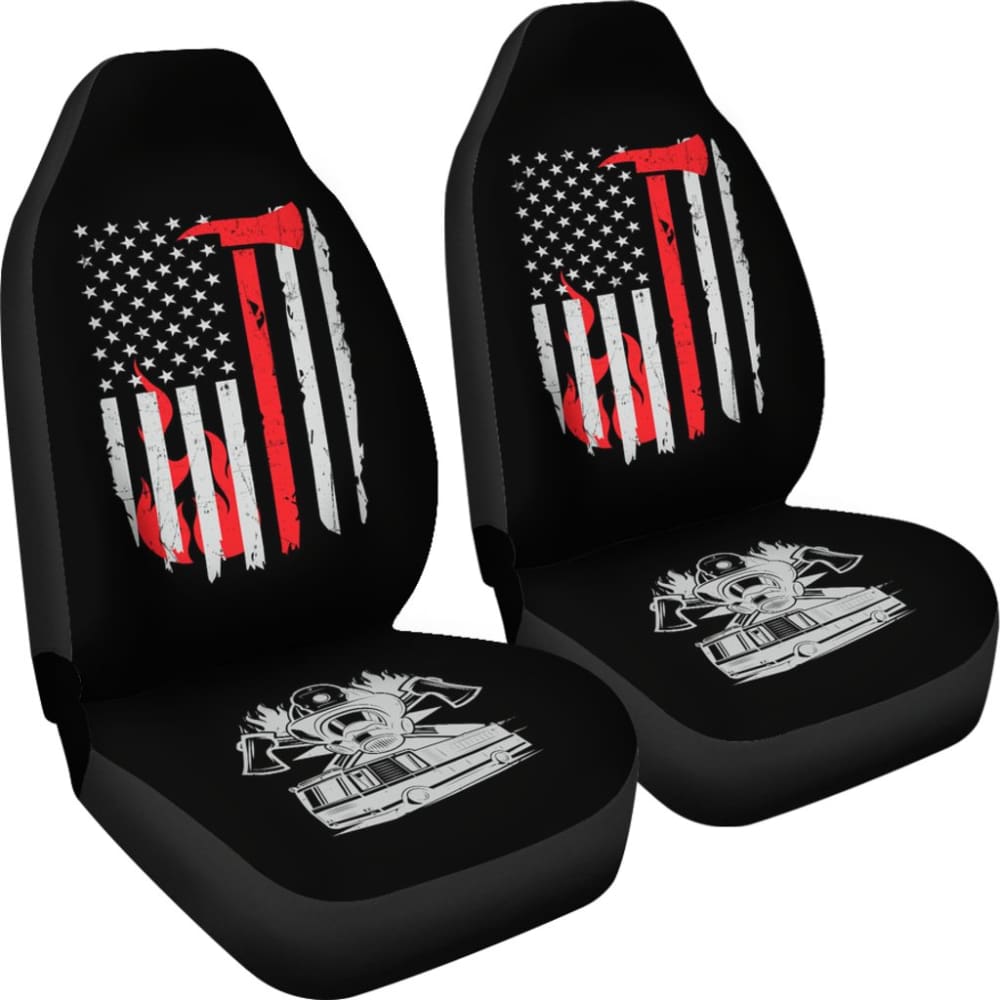 Firefighter American Flag Car Seat Covers Gift 212304 - YourCarButBetter