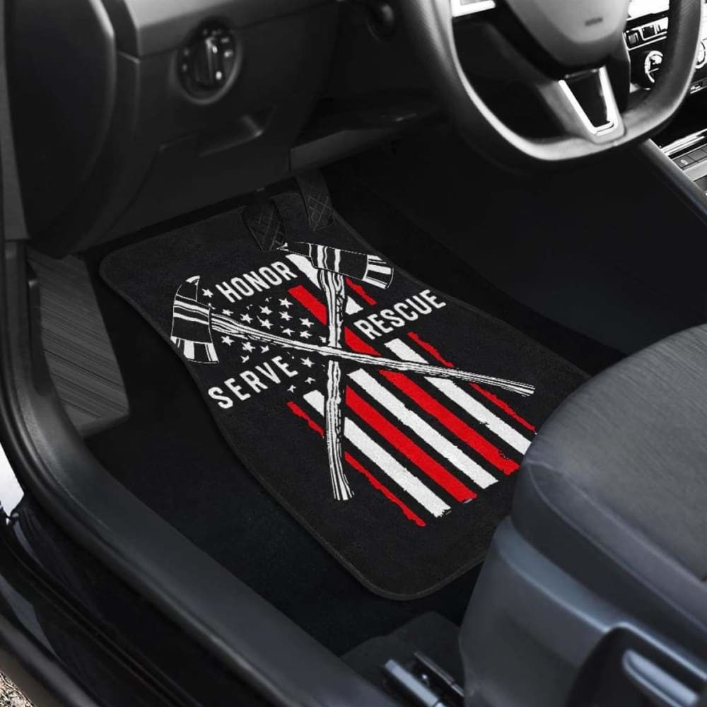 Firefighter American Flag Honor Serve Rescue Car Floor Mats 211103