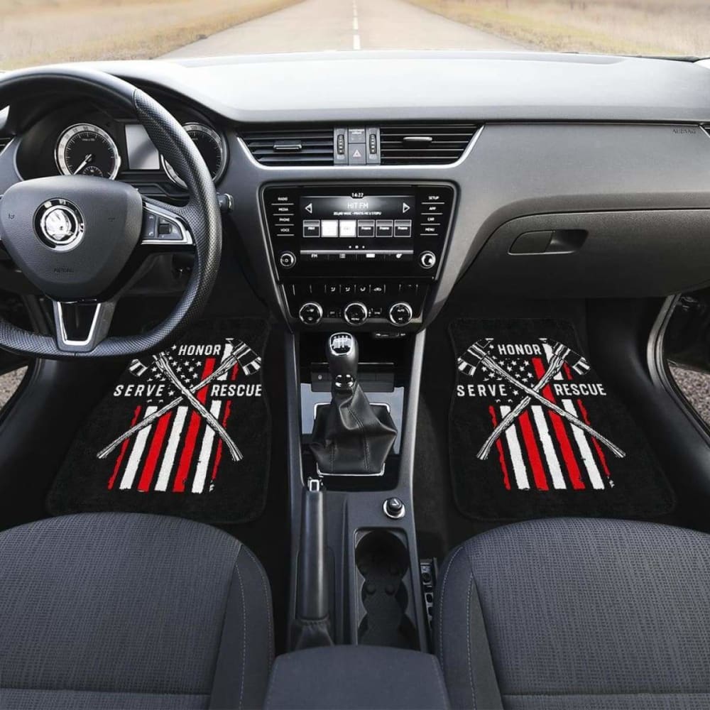 Firefighter American Flag Honor Serve Rescue Car Floor Mats 211103